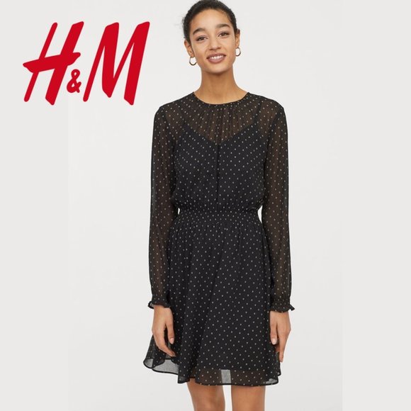 black flowy chiffon dress